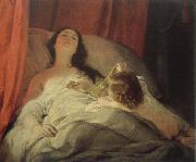 Friedrich von Amerling the drowsy one oil